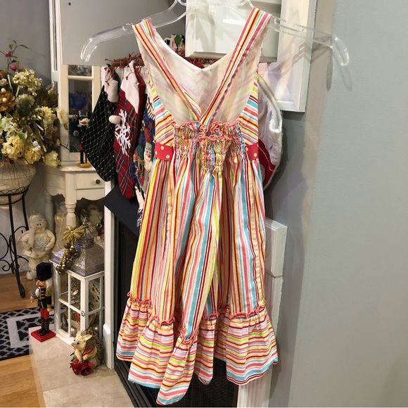 Bonnie Jean Girls Striped Ruffle Bow Dress - Picture 2 of 6